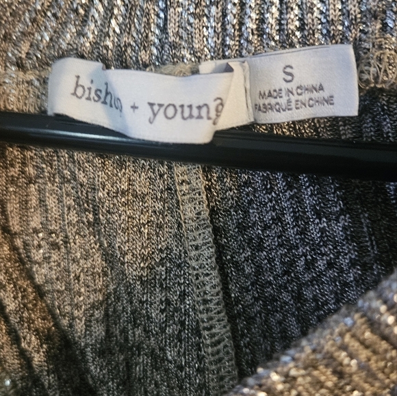 ANTROPOLOGiE  BISHOP YOUN FOR WOMEN SIZE S Silver Tapered Track Pants - Picture 2 of 5